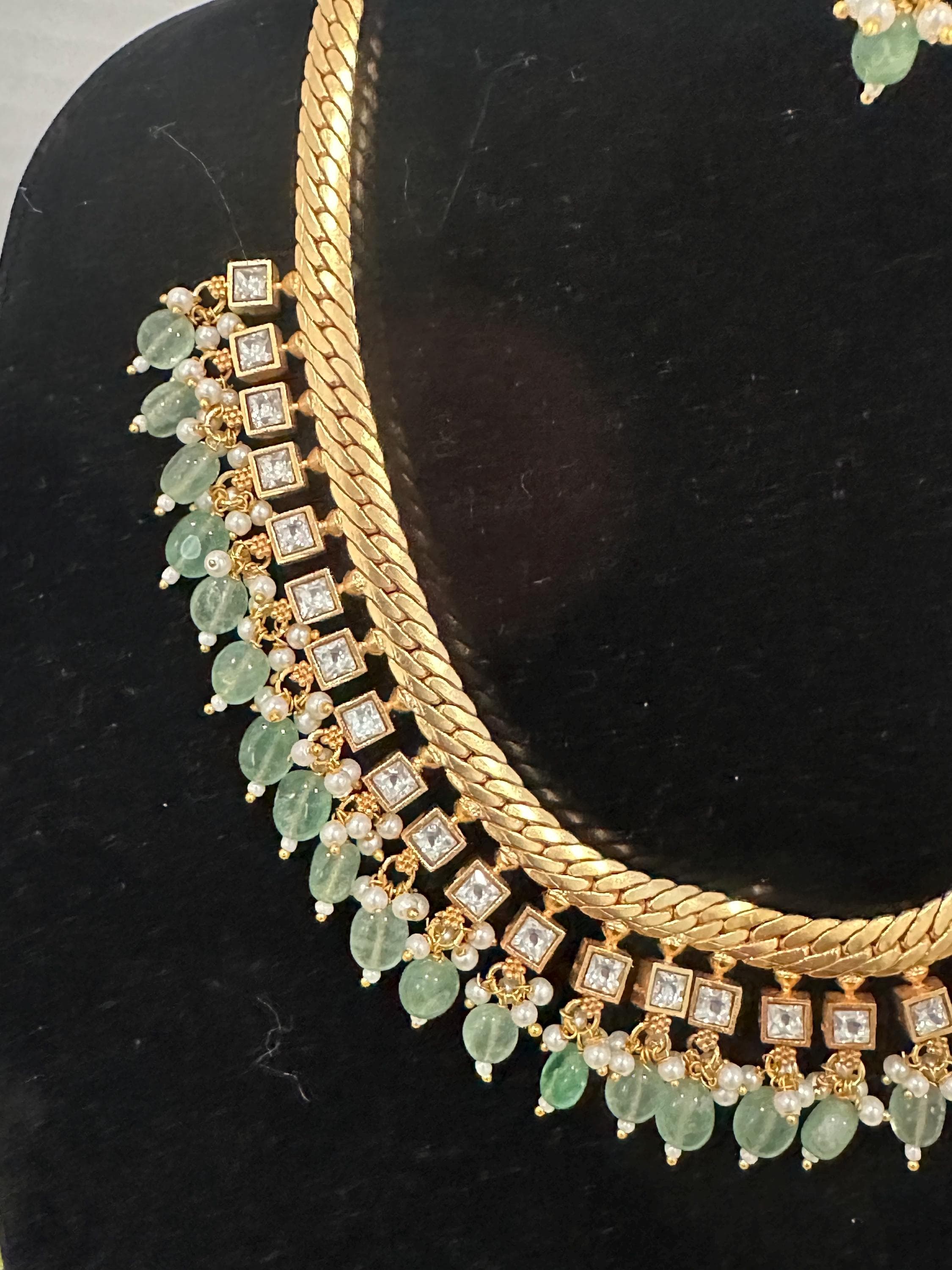 Jadau Kundan Necklace With Earrings — view 7