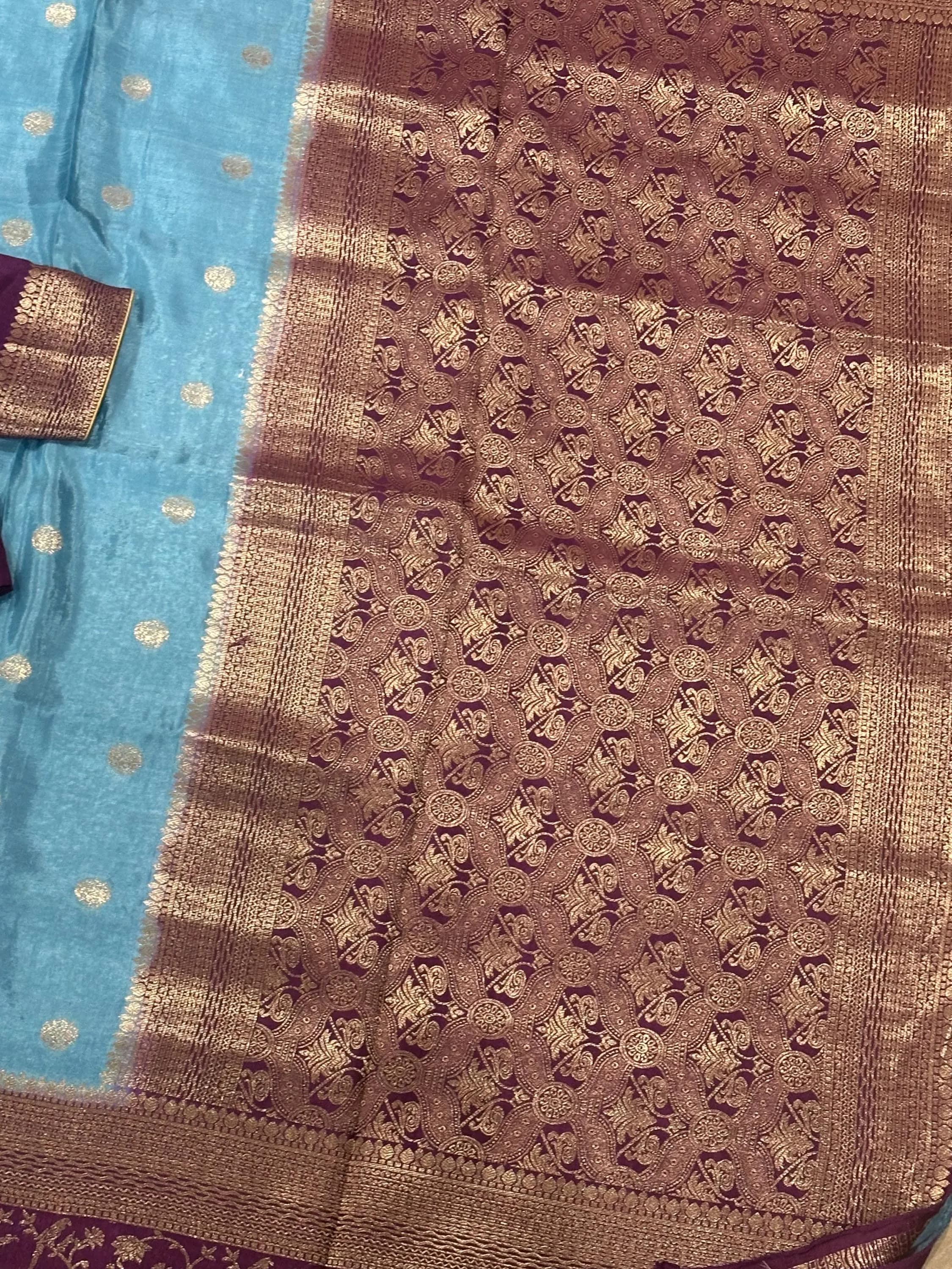 Banarasi Samudrika Silk Saree With Stitched Blouse — view 4
