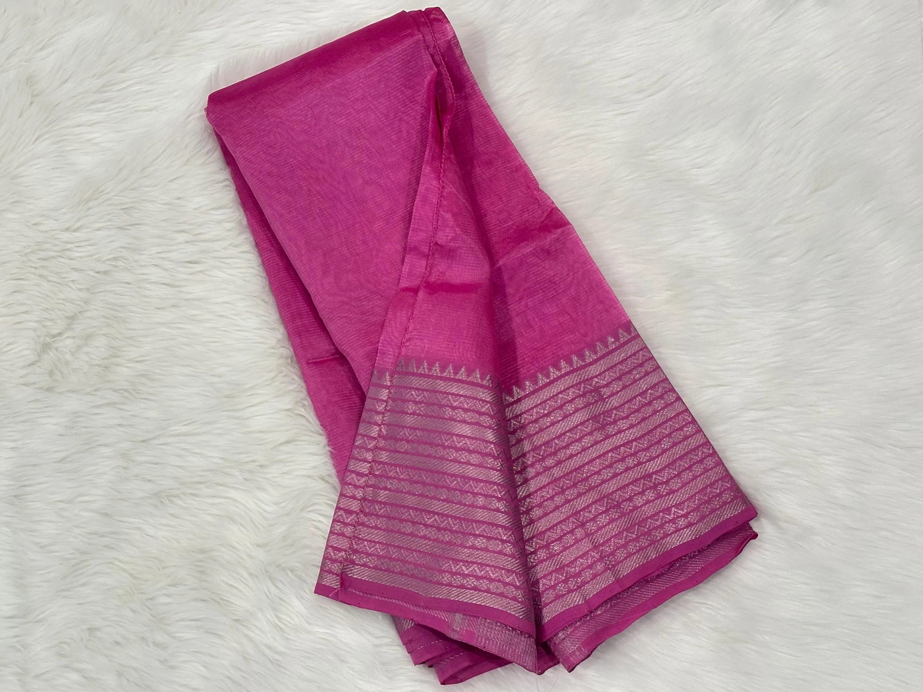 Pure Mangalagiri Handloom Pattu Saree – Indian Silk Weave (No Blouse Piece) — view 2