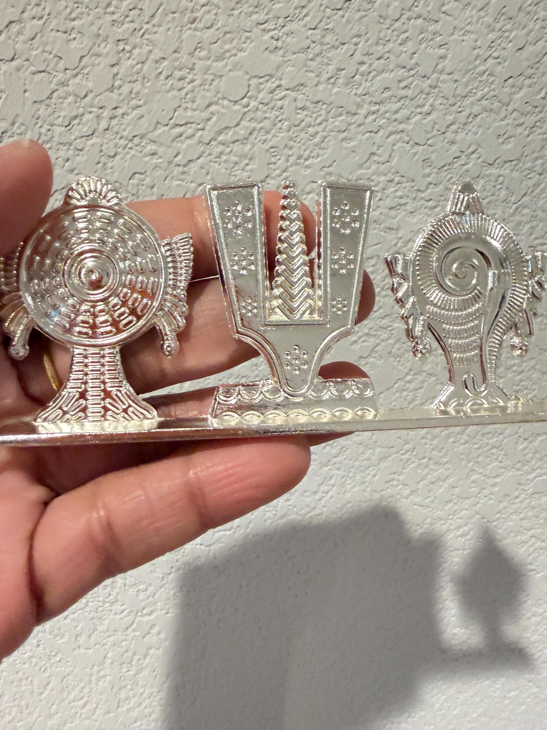 Shanku Chakra Namam Metal Idol Pack | Venkateswara Symbol, Pooja Decor, Return Gift — view 5
