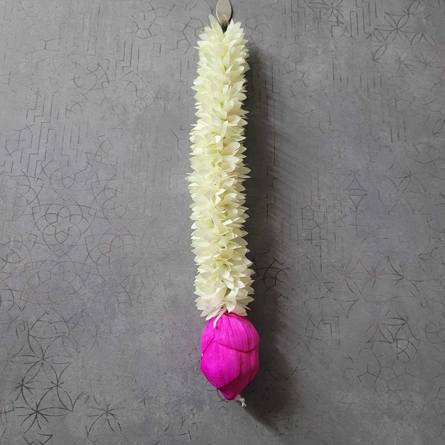 PREORDER: Pack of 10 fabric lotus bud Strings/ wall decor/ wall hangings/ backdrop decor/ wedding/ festival/ handmade — view 3