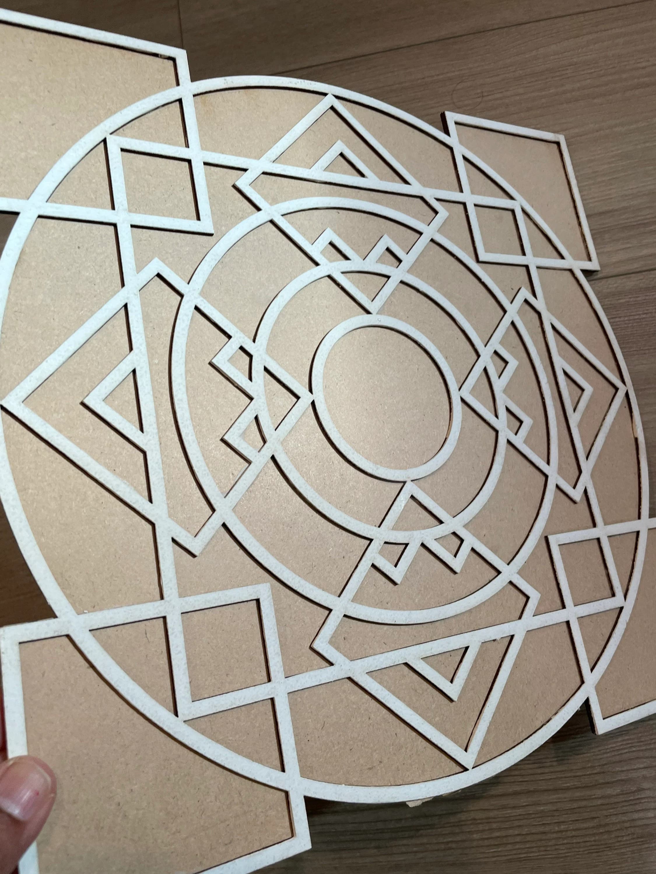 MDF Rangoli Base 11.5" – Geometric Home Decor, Entryway Accent — view 5