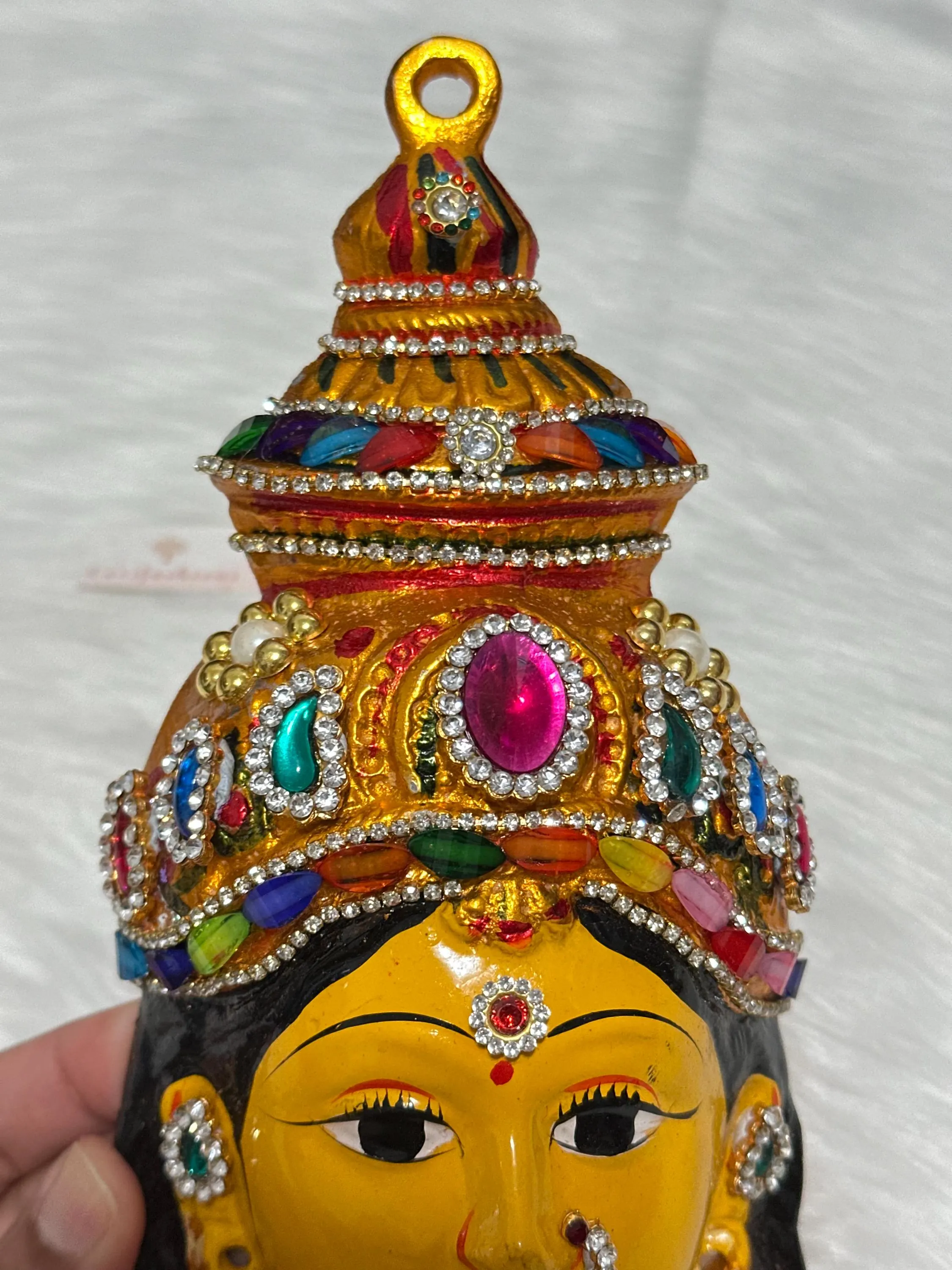 Indian Lakshmi Face Idol 8” | Gowri Devi Pooja Decor — view 7