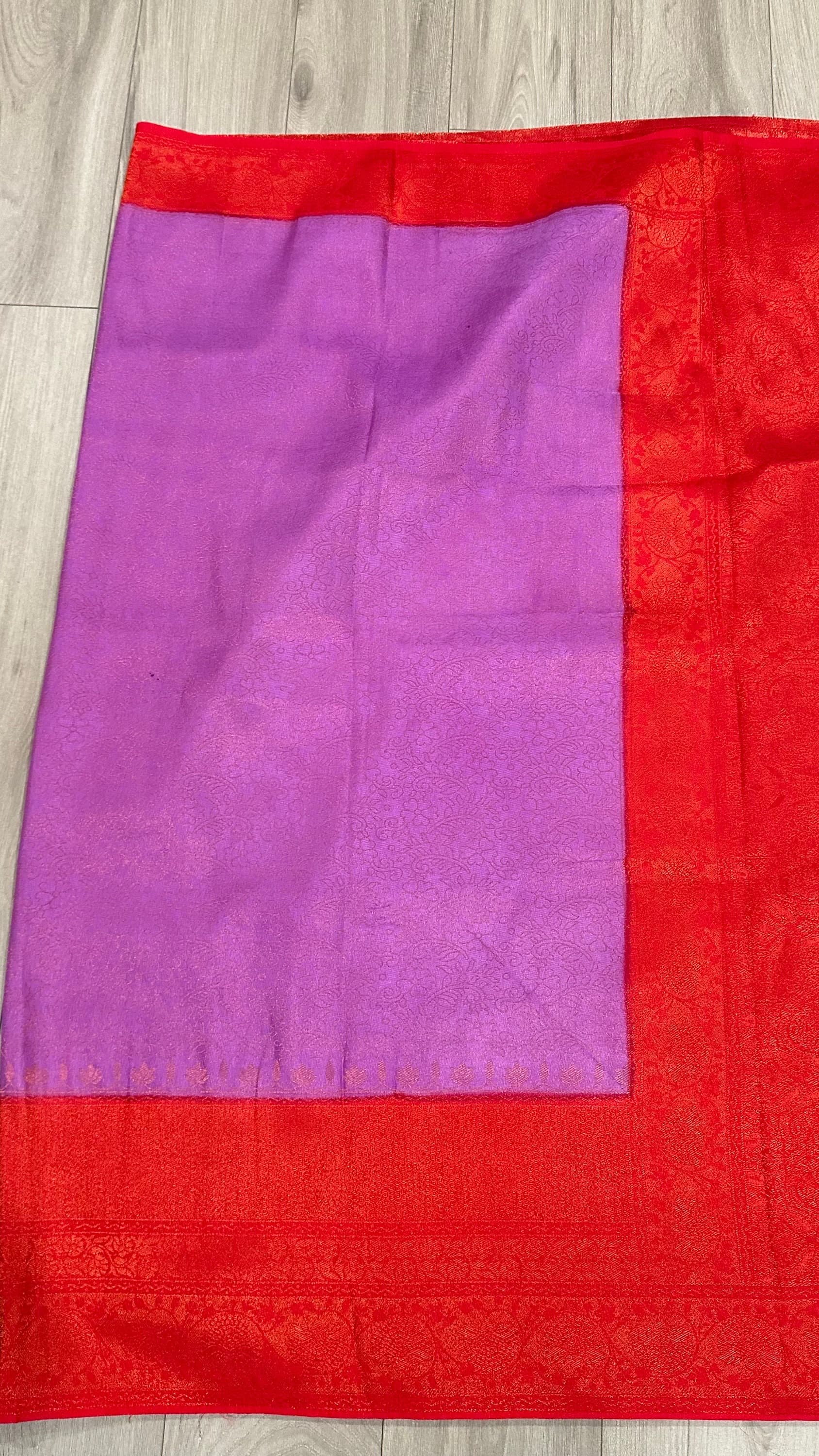 Kubera Pattu Soft Silk Saree - Traditional South Indian Design (Unstitched Blouse Piece) — view 4