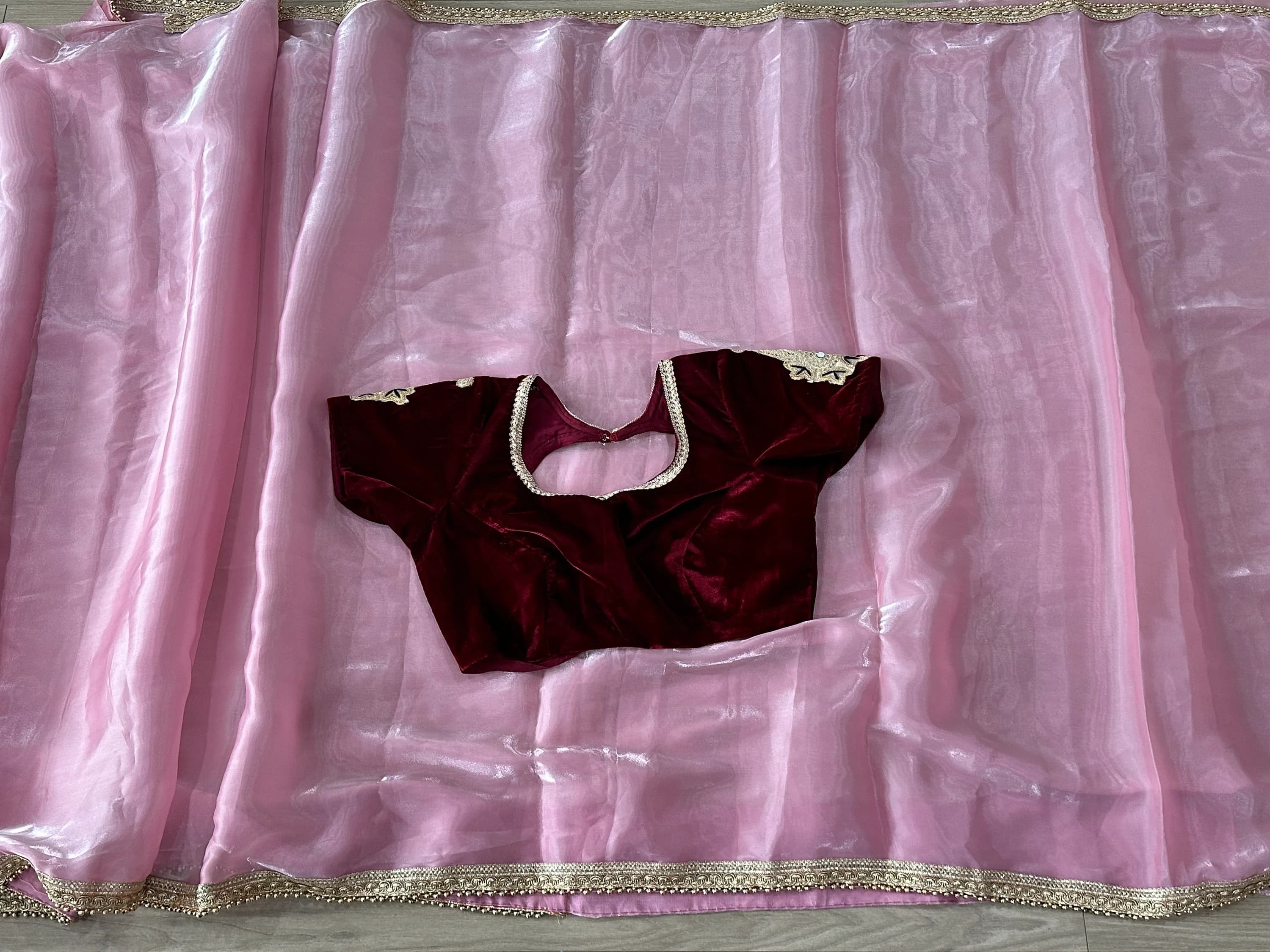 Crush Tissue Saree With Stitched Blouse — view 4