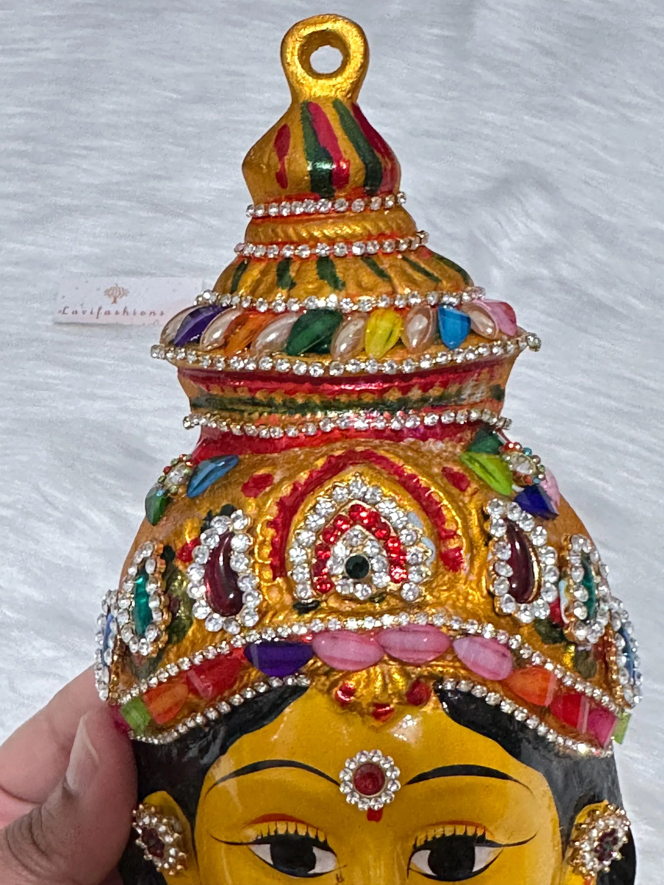 Lakshmi Face Idol 8” | Indian Gowri Devi Pooja Decor — view 7